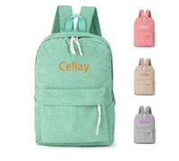 NGTSFLY Personalised Backpack with Kids' Embroidered Names Lightweight Durable Custom School Bags for Girls Boys&Toddlers Baby Rucksack for Nursery Kids Rucksacks (Green)