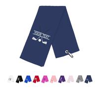 NGTSFLY Personalised Embroidered Golf Towels Funny Golf Towel Gifts for Men Women Dark Blue Golf Ball Towel for Golf Bag with Clip Golf Club Waffle Weave