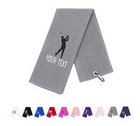 NGTSFLY Personalised Embroidered Golf Towels Funny Golf Towel Gifts for Men Women Grey Golf Ball Towel for Golf Bag with Clip Golf Club Waffle Weave