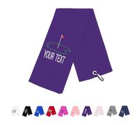 NGTSFLY Personalised Embroidered Golf TowelsFunny Golf Towel Gifts for Women Men Purple Golf Ball Towel for Golf Bag with Clip Golf Club Waffle Weave