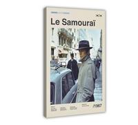 NGVDE Le Samourai Vintage Minimalist Movie Poster - Alain Delon - Midcentury Canvas Poster Bedroom Decor Sports Landscape Office Room Decor Gift Frame-style 20x30inch(50x75cm)