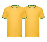 NGWorld Multipack Men's Valueweight Ringer Premium T-Shirts - Contrast Colour Crew Neck and Arm Trim | 100% Cotton, Men's Tops