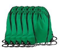 NGWorld Pack of 10 Unisex Premium Gymsac Drawstring Bags - 10 X Kelly Green - One Size