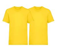 NGWorld Pack of 2 Unisex Kids Valueweight Short Sleeve T-Shirts - 2 X Sunflower - 5-6 Years