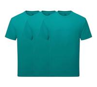 NGWorld Pack of 3 Pure Cotton Short Sleeve Plain T-Shirts - Ocean Teal - M