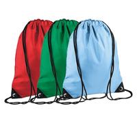 NGWorld Pack of 3 Unisex Premium Gymsac Drawstring Bags - Bright Red/Kelly Green/Sky Blue - One Size