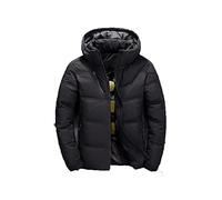 NGYYIO Puffer Jacket Mens Men Down Jacket Hoody Winter Warm Coat White Duck Thick Puffer Windbreaker Parka Jackets Overcoat Man(Schwarz,XXL)