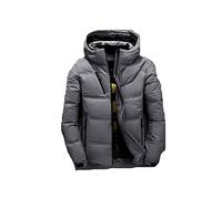 NGYYIO Puffer Jacket Mens Men Down Jacket Hoody Winter Warm Coat White Duck Thick Puffer Windbreaker Parka Jackets Overcoat Man(Gray,L)