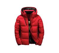 NGYYIO Puffer Jacket Mens Men Down Jacket Hoody Winter Warm Coat White Duck Thick Puffer Windbreaker Parka Jackets Overcoat Man(Red,L)