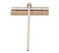 ngzhongtu Single Tone Wind Chimes With Mallet Sound Crisp Educational Musical Orff Percussion Instrument - Wood Color&Silver