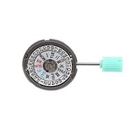 NH06A/NH06 3-Character Double Calendar Movement 21 Drill Mechanical Movement High Precision Watch Mechanical Movement, Silver, Strap