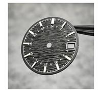 NH34 Dial NH34 Hands Ripple Surface Watch Dial for Seiko 28.5mm Diving Watch Modification Accessories(Black)