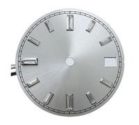 NH35 Watch Dial 28.5mm Multi Colored Sunburst Faces Replacement Parts for NH35A/NH36 Movement No Logo(Silver)