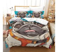 NHASOHEOP 3D Printed Duvet Cover Set French Bulldog, Soft Brushed Microfiber Quilt Covers, With Zipper Closure Pillowcases Stylish And Comfortable Bedding Single（140x200cm）