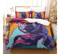 NHASOHEOP 3D Printed French Bulldog Duvet Cover with Pillowcases Bedding Set with Zipper 3pcs Soft Microfiber Quilt Cover Set Single（140x200cm）