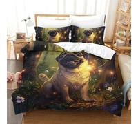 NHASOHEOP Bedding French Bulldog Set Duvet Cover Set Bedding Set for Kids Boys Girls 3D Printed Comforter Cover Quilt Microfiber Cover Bedroom Collection 3Pcs Double（200x200cm）