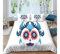 NHASOHEOP Devil Mask 3D Printed Comforter Cover Set Kyoto Protocol Duvet Cover Bedding Set for Kids Teens Boys Room Decor Microfiber Quilt Cover 3 Pcs with Pillow Case Hidden Zipper Double（200x200cm）