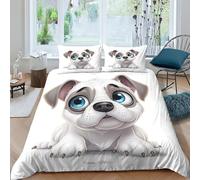 NHASOHEOP English Bulldog Duvet Cover Sets 3 PCS Hotel Quality Quilt Cover Bed Sets Bed Covers with Pillowcases with Zipper Closure Ultra Soft Anti Allergic Microfiber Double（200x200cm）