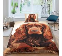 NHASOHEOP English Cocker Spaniel Duvet Cover Set 3 PCS Hotel Quality Quilt Cover Bedding Sets Bed Covers with Pillowcases with Zipper Closure Ultra Soft Hypoallergenic Microfiber Single（135x200cm）