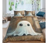 NHASOHEOP Halloween Ghosts And Monsters Duvet Cover 3 PCS Hotel Quality Quilt Cover Bed Sets Bed Covers with Pillowcases with Zipper Closure Hypoallergenic Soft Breathable Microfiber King（220x240cm）