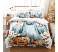 NHASOHEOP Halloween Ghosts And Monsters Duvet Cover 3 PCS Hotel Quality Quilt Cover Bedding Bed Covers with Pillowcases with Zipper Closure Hypoallergenic Soft Breathable Microfiber Single（140x200cm）