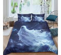 NHASOHEOP Halloween Ghosts And Monsters Duvet Cover 3 PCS Hotel Quality Quilt Cover Bedding Sets Bed Covers with Pillowcases with Zipper Closure Ultra Soft Anti Allergic Microfiber Double（200x200cm）