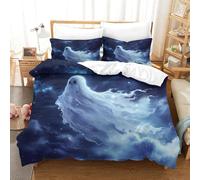 NHASOHEOP Halloween Ghosts And Monsters Duvet Cover Set 3 PCS Hotel Quality Quilt Cover Bed Sets Bed Covers with Pillowcases with Zipper Closure Ultra Soft Anti Allergic Microfiber Single（140x200cm）