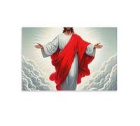 NHASOHEOP Jesus - Religion Poster Artwork Canvas Prints Picture Modern Canvas Wall Art Picture Wall Hanging for Dining Room Kitchen Home Office Decor 12x18inch(30x45cm)