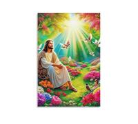 NHASOHEOP Jesus - Religion Poster Artwork Giclee Canvas Prints Modern Wall Art Picture Wall Hanging for Bathroom Wall Decor 12x18inch(30x45cm)