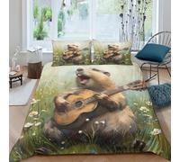 NHASOHEOP Marmot Duvet Cover Set 3 PCS Hotel Quality Quilt Cover Bed Sets Bed Covers with Pillowcases with Zipper Closure Ultra Soft Anti Allergic Microfiber Double（200x200cm）