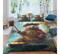 NHASOHEOP Marmot Duvet Cover Sets 3 PCS Hotel Quality Quilt Cover Bedding Set Bed Covers with Pillowcases with Zipper Closure Ultra Soft Hypoallergenic Microfiber Double（200x200cm）