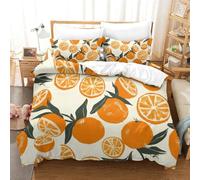 NHASOHEOP Orange Duvet Cover Set 3D Printing With Zipper Comforter Cover With Pillow Cases Home Bedding Cover Sets for Kids Boys Girls Aldult Super King（260x220cm）