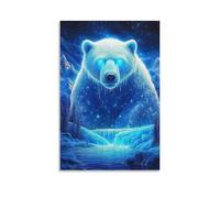 NHASOHEOP Polar Bear Poster Artwork Canvas Prints Picture Modern Wall Art Picture Wall Hanging for Bathroom Wall Decor 16x24inch(40x60cm)