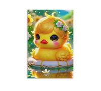 NHASOHEOP Yellow Duck Poster Artwork Giclee Canvas Prints Modern Wall Art Picture Wall Hanging for Dining Room Kitchen Home Office Decor 08x12inch(20x30cm)