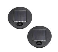 NHBETYS 2 Pack Solar Light Replacement Top,Waterproof Round Solar Panel,Warm White LED, Lighting for The Night,Suitable for Outdoor Hanging Solar Lanterns