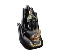 NHBETYS Resin Palm buddha statue，buddha sitting in hand statue,Meditating Thai Buddha,Home Decoration Buddha Statue，Suitable for hallway, bedroom, living room and other places