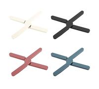 NHBETYS Trivets for Hot Pans, 4 pcs Folding Silicone Trivet, Non Slip Heat Resistant Kitchen Pot Holder Pads Place Mats Tabletop Protector for Hot Pans/Dishes/Plates/Cup(Multicolor)