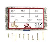 NHBETYS Wood Screws, 360 Pieces, Assorted Sizes M3, M3.5, M4, Countersunk Head, Zinc Plated, Multi-Use, DIY & Furniture Repair