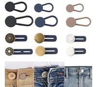 NHCDFA 12 Pcs Button Extender for Trousers, Waist Extenders for Mens Trousers, Jeans Waist Button Extender, Pants Waist Extender Adjustable,Set Jeans Waist Extenders for Women Men