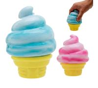NHCDFA 2 PCS Ice Cream Squishy, Soft Squeeze Summer Sensory Stress Relief Tools, Large Blue Small Pink Ice Cream Design, Focus Enhancement Emotion Relief Tools, Perfect for Office Travel Use