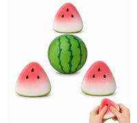 NHCDFA 4 PCS Watermelon Squishy, Cute Soft Watermelon Slow Rising Squishies, Colour Changing Squishy, Ideal for Home & Office Decor, Suited for Decor Enthusiasts and Fruit - motif Fans