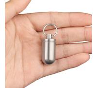 NHDT SW913 Micro Titanium Portable Pill Case Keychain, Mini Pill Holder Keychain, Waterproof Pill Fob for Outdoor Travel Camping Only 0.28OZ Weight