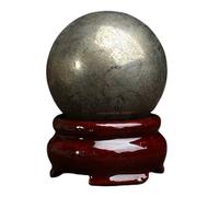 NHDVDVAV 4cm/1.57in Crystal Ball with Stand Polished Natural Stone Sphere Decorative Sphere Healing Crystals Balls Crafts Home Decor Ornament Gifts,pyrite