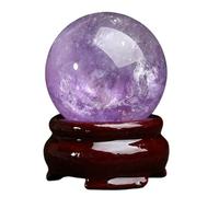 NHDVDVAV 4cm/1.57in Crystal Ball with Stand Polished Natural Stone Sphere Decorative Sphere Healing Crystals Balls Crafts Home Decor Ornament Gifts,amethyst