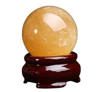 NHDVDVAV 4cm/1.57in Crystal Ball with Stand Polished Natural Stone Sphere Decorative Sphere Healing Crystals Balls Crafts Home Decor Ornament Gifts,yellow calcite