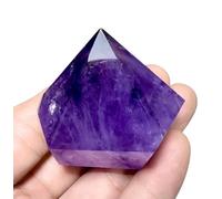 NHDVDVAV Amethyst Crystal Drill Point Tower,Natural Raw Gemstone Hexagonal Column Wand,Reiki Healing Stone, Home Office Desk Décor,Crafts, Feng Shui Gift,120~160g