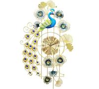 NHDVDVAV Creative Decorative 3D Peacock Wall Clock, Non-Ticking Silent,Modern Large Wall Clocksfor Living Room Bedroom Dining Room Decor