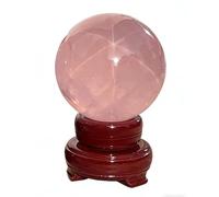 NHDVDVAV Crystal Ball Ornament Natural Rose Quartz Crystal Sphere for Home Office and Chakra Balancing, Decorative Feng Shui Crystal Balls,Best Choice for Gift Giving,85mm