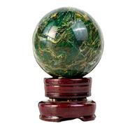 NHDVDVAV Emerald Crystal Decorative Balls,Natural Green Crystal Sphere, Hand Polished Quartz Stone Ball,Ideal for Reiki, Feng Shui,Christmas Halloween Decor,6.5~7cm