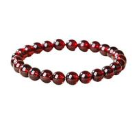 NHDVDVAV Exquisitely Handcrafted Pomegranate Garnet Bracelet Natural Stone Crystal Bracelets for Women Ladies Stretch Gemstone Beaded Jewelry Birthday Gift,6mm